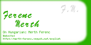 ferenc merth business card